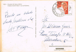 45629. Postal MANACOR (Baleares) 1968. Vistas Palma De Mallorca. Sello Matasellado Doblado - 1961-70 Covers