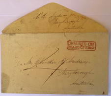 RR !  „DETAINED ON BOARD OF SHIP“1861cover>Maryborough Via Melbourne Victoria (Australia Mail Shipmail Lettre Australie - Brieven En Documenten