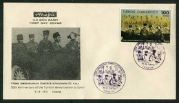 Türkiye 1972 Entry Of The Turkish Army In Izmir | Flag,  Military Forces, Military Officers Mi 2267 FDC - Briefe U. Dokumente