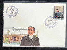 MACAU 1986 120TH ANNIVERSARY OF THE BIRTH OF DR. SUN YAT SEN FDC - FDC