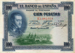 SPAIN 100 PESETAS 1925  P-69c  XF+ - 100 Pesetas