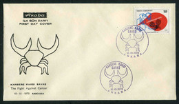 Türkiye 1972 The Fight Against Cancer | Cancer Radiation Device Mi 2268 FDC - Lettres & Documents