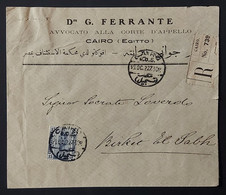 Egypt 1921 Very Rare Use 15 M مليمات  Registered , Travel From Cairo 1922  Arrive Berket El Saba - 1915-1921 Protectorado Británico