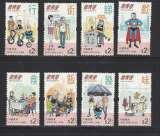 Hong Kong 2019 Old Master Q MNH Comics Transport Tram Bus Food Train Bridge Ship - Nuevos