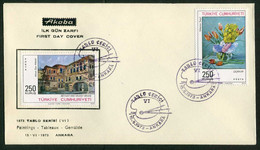 Türkiye 1973 Paintings, 6th Issue | Flowers & Almshouse In Istanbul Mi 2282-2283 FDC - Briefe U. Dokumente