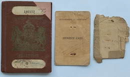 Judaica Juif Juive Lot 2x Id Book & British Passport Palestine 1945 W.photo And Visa To Aden No:192152 Judaika - Historische Dokumente
