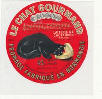 B B 554  ETIQUETTE   FROMAGE   CAMEMBERT  LE CHAT  GOURMAND LAITERIE DE GRATOT  (MANCHE ) - Cheese