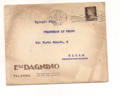 G749 Imperiale 10c Isolato 1934 Palermo X Città Busta Pubblicitaria Dagnino - Marcophilia