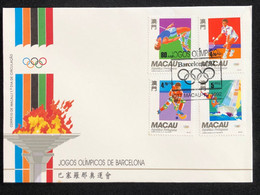 MACAU 1992 BARCELONA OLYMPIC GAMES FDC - FDC