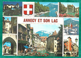 Annecy (74) Et Son Lac Le Palais De L'isle Cygnes Porte Embarcadère 2scans - Annecy