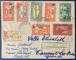 Guadeloupe Lettre Recommandée 1er Courrier Aérien Guadeloupe-Amerique Du Sud Et Europe Aout 1937 - Lettres & Documents