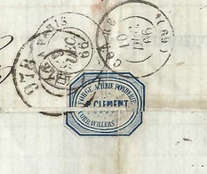 LAC 1866 Forges Corravillers Près FAUCOGNEY à CORRE Marque Losange GC 1467 Pour Verreries La Rochère  Haute Saone V.HIST - 1800 – 1899