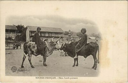 PC ETHNIC TYPES 2 BOEUFS PORTEURS SOUDAN (A23065) - Sudan