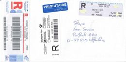 Frankreich / France - Einschreiben / Registered Letter (X1640) - 2000 Type « Avions En Papier »