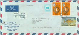 84525 - BAHRAIN Manama - POSTAL HISTORY - REGISTERED COVER To  ITALY 1985 - FISH - Bahrain (...-1965)