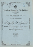 PAGELLA REGIO LICEO-GINNASIO "M. DELFICO" - TERAMO 1922 - Diploma's En Schoolrapporten