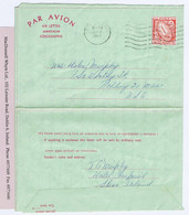 Ireland 1961 8d Sword Definitive Paying Correct Airmail Rate On Aerogramme ("anseo", Address Line Of Dots, AF4f) To USA - Lettres & Documents