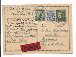 Slowakei P 8 - 50 H Dr. Tiso M. 2,20 Kc ZF Per Express Im Inland Verwendet - Cartoline Postali