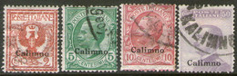 EGEO (AEGEAN) CALINO = COLONIA ITALIANA: Serie X 4 Sellos RESELLADOS Años 1912-16 – Valorizada En Catálogo U$S 47.50 - Aegean (Calino)