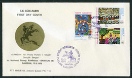 Türkiye 1976 Youth Stamp Exposition, Children Drawings, Paintings Mi 2388-2390 FDC - Cartas & Documentos