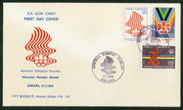 Türkiye 1976 Montreal Summer Olympic Games Mi 2398-2400 FDC - Storia Postale