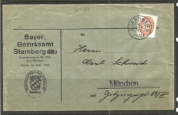 GERMANY / BAVARIA. 1933. OFFICIAL COVER. STARNBERG. BAYERISCHES BEZIRKSAMT STARNBERG. - Covers & Documents