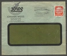 GERMANY. 1937. COVER. BERLIN. JOWE – JOHANN WEISS - LABELING MACHINES - Covers & Documents