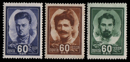 Russia / Sowjetunion 1948 - Mi-Nr. 1198-1200 * - MH - Helden - Unused Stamps