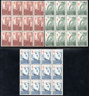 953.FINLAND.1956 ANTI-TUBERCULOSIS,BIRDS, MICH. 461-463 MNH BLOCK OF 12 - Hojas Bloque