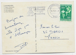 LUXEMBOURG 150FR FOOTBALL SOCCER PROMOTION OLYMPIQUE SOLO CARTE LUXEMBOURG 11.5.1969 VILLE TO FRANCE - Lettres & Documents