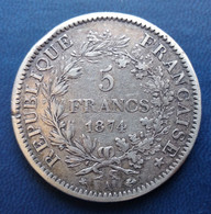 5 Francs. Hercule. 1874 A - - 5 Francs