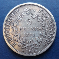 5 Francs. Hercule. 1874 K - - 5 Francs