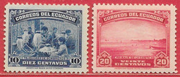 Equateur N°355 10c Bleu & N°356 20c Rose Carminé 1937 * - Equateur