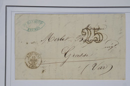 AY10 FRANCE BELLE LETTRE 1852 TOULOUSE A GRASSE  +++  TAXE 25 +AFFRANCH.  INTERESSANT - Sin Clasificación