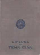 Romania, 1959, Vintage Graduation Certificate / Diploma - Technical High School Of Metrology, Bucuresti - Diploma's En Schoolrapporten