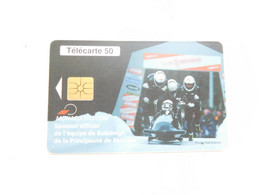 Télécarte Monaco , MF50 , Bobsleigh ,  TBE , Cote : 2 Euros - Mónaco