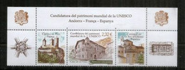 UNESCO.ANDORRA-FRANCE-ESPAGNE (Candidature) Chateau De Foix,Cathedrale Seo Urgell,Casa De La Vall Bande Neuve ** - Ungebraucht