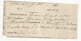 Congé , Laissez Passer , Livré à La Voiture..1839 ,Montrichard , , Frais Fr 1.65 E - Unclassified