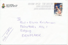 Canada Cover Sent Air Mail To Denmark 6-12-2005 Single Franked Christmas Stamp - Storia Postale