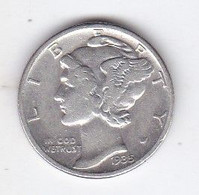 MONEDA DE PLATA DE ESTADOS UNIDOS DE 1 DIME DEL AÑO 1935  (COIN) SILVER-ARGENT - 1916-1945: Mercury (kwik)