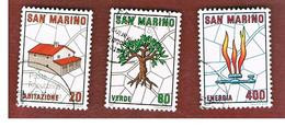 SAN MARINO - UNIF. 1079.1081  - 1981  PIANO REGOLATORE (SERIE COMPLETA DI 3) -  USATI (USED°) - Used Stamps