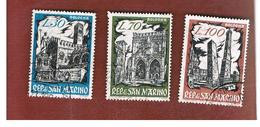 SAN MARINO - UNIF. 569.571  - 1961 MOSTRA FILATELICA "BOPHILEX" (SERIE COMPLETA DI 3)     -  USATI (USED°) - Used Stamps