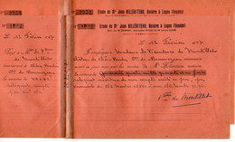 VP20.036 - LUCON 1947 - 48 - 2 Reçus Signés, Mme La Vicomtesse De MOUTILLET Château De Chêne - Bertin à BOURNEZEAU - Other & Unclassified