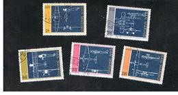 SAN MARINO - UNIF. 892.896 - 1973  AEREPLANI (DISEGNI COSTRUTTIVI) - SERIE COMPLETA DI 5   -  USATI (USED°) - Gebruikt