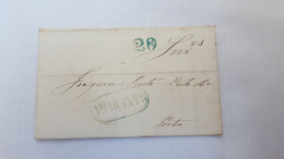 RARE PORTUGAL CIRCULATED COVER PRE - PHILATELIC AMARANTE CANCEL "20" - ...-1853 Prefilatelia