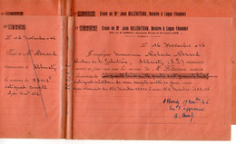 VP20.037 - LUCON 1946 / 47 - 2 Reçus Signés, Mr Robert BRARD Château De La Jahotière à ABBARETZ - Other & Unclassified