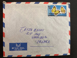 LETTRE TP PAPILLONS 10s Surchargé. 48 K REPUBLIQUE DU ZAIRE OBL. - Used Stamps