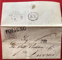 FOLIGNO 2.10.1852 RARE SECOND DAY OF ISSUE COVER>Livorno Toscana(Stato Pontificio Lettera  Lettre Pontifical States FDC - Etats Pontificaux