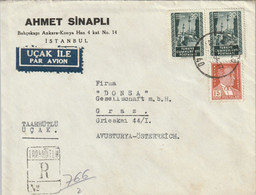 Turquie Lettre Recommandée Pour L'Autriche 1954 - Cartas & Documentos