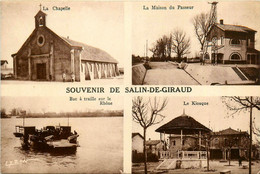 Salin De Giraud * Souvenir De La Commune * Cpa 4 Vues * Bac à Traille * Le Kiosque * Maison Du Passeur - Autres & Non Classés